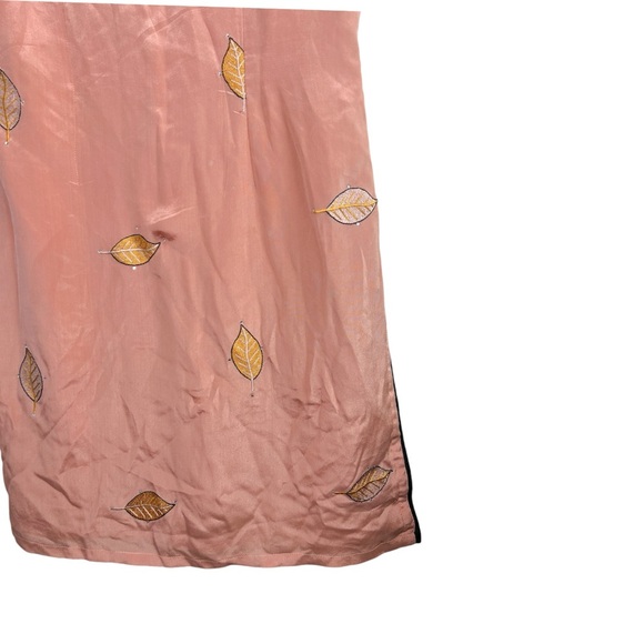 Vintage Handmade Pink Leaf Embroidered Dress - XS/S - Picture 5 of 7